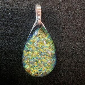 Sterling Silver Pendant - Green/Gold/Blue