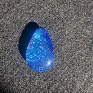 Drop Dichroic Cabochon - Sapphire Blue