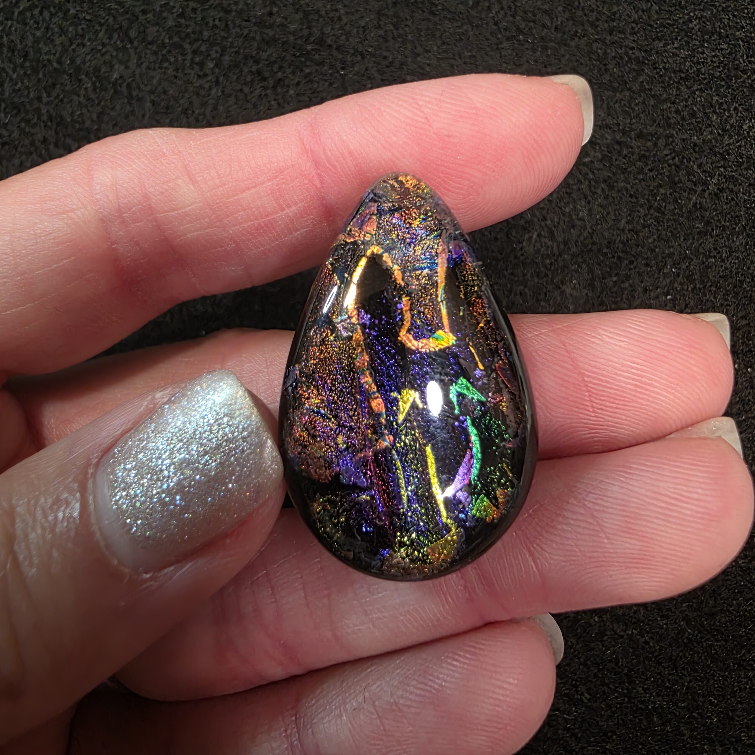 Multi-color Drop Dichroic Cabochon - Image 4