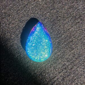 Drop Dichroic Cabochon - Bright Blue