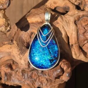 Sterling Silver Pendant - Blue/Green