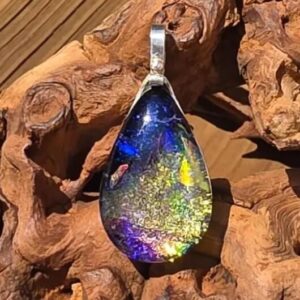 Sterling Silver Pendant -Purple/Gold/Blue